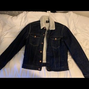 Faux Shearling Denim Jacket